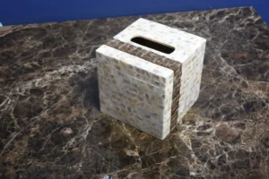 opulent homes white mother of pearl taadiwood tissue box 666