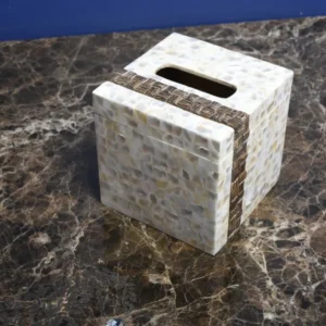 opulent homes white mother of pearl taadiwood tissue box 666