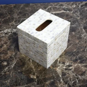opulent homes tissue box white mother of pearl 666