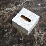 opulent homes white mother of pearl tissue box 663