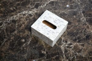 opulent homes white mother of pearl tissue box 663
