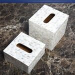 opulent homes white mother of pearl tissue box 663