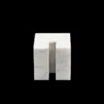 opulent homes white pearl cube shape paper weight
