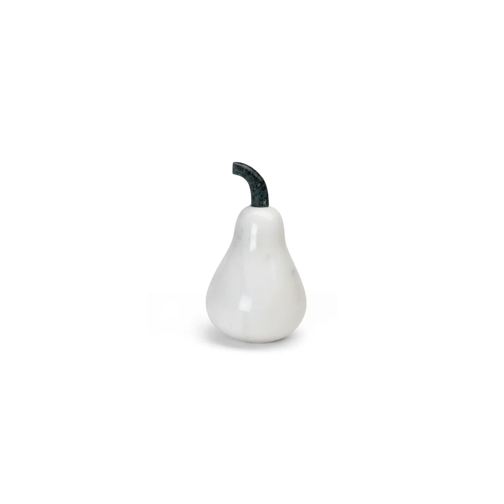 stone plus india white marble pear a showpiece