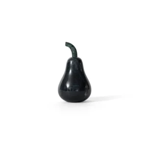 stone plus india black marble pear a showpiece