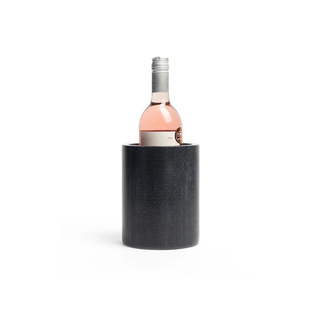 opulent homes black marble wine chiller
