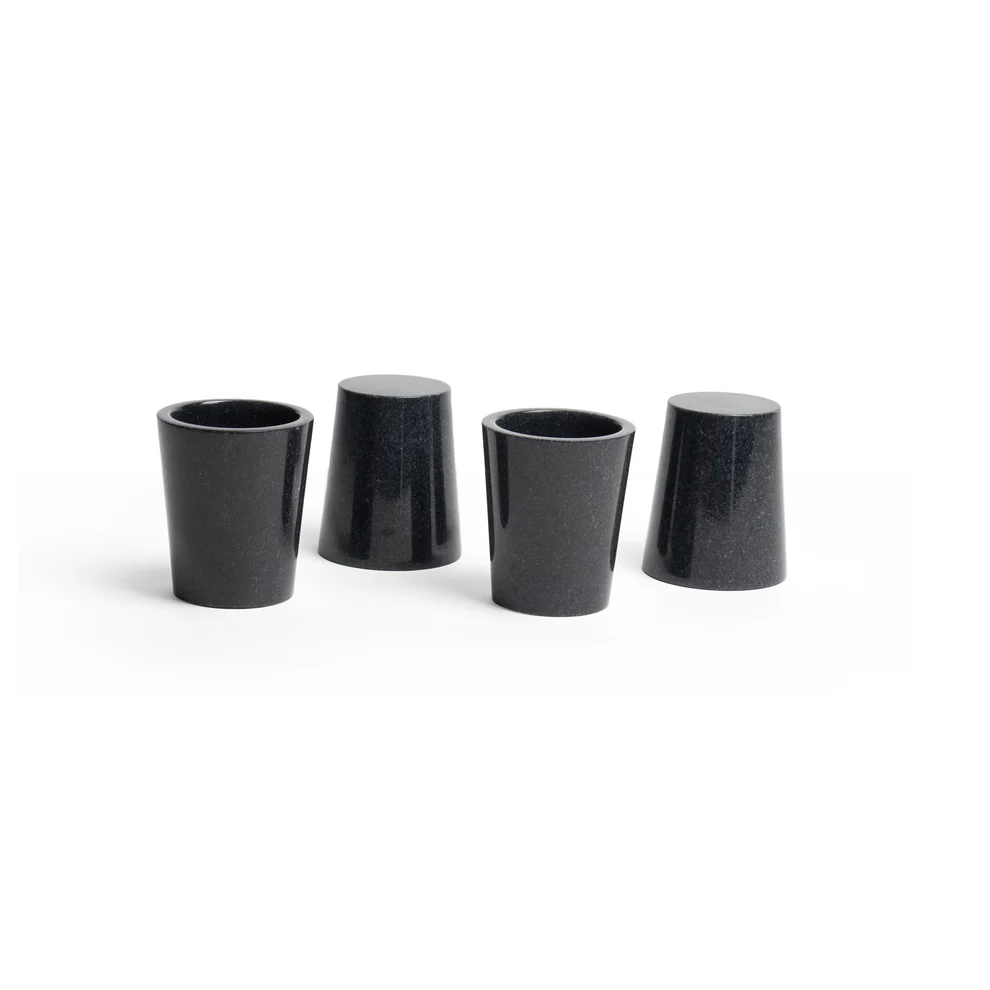 stone plus india black marble shot glasses set of 2