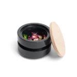 opulent homes black marble nut/salt bowl