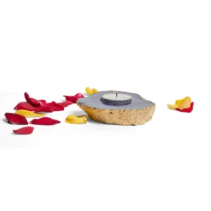 stone plus india agate tealight grey