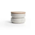 opulent homes white marble nut/salt bowl