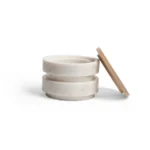 opulent homes white marble nut/salt bowl