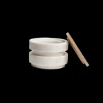 opulent homes white marble nut/salt bowl