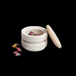 opulent homes white marble nut/salt bowl
