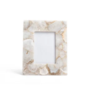 stone plus india white agate photo frame