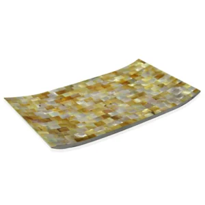 opulent homes yellow mother of pearl tray 127