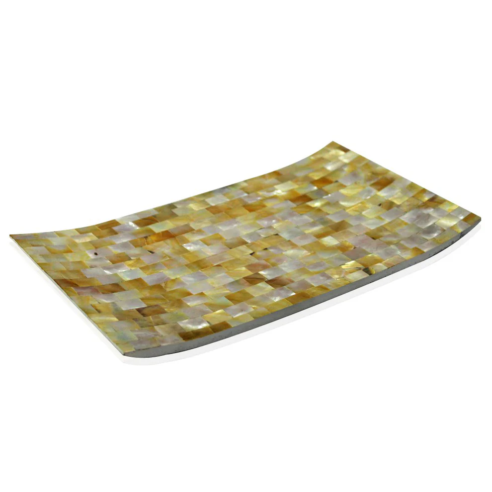 opulent homes yellow mother of pearl tray 127