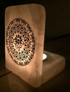opulent homes alabaster l shape tealight mandala