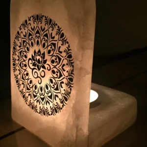 opulent homes alabaster l shape tealight mandala