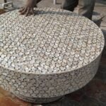 stone plus india mother of pearl and resin centre table round