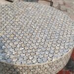 stone plus india mother of pearl and resin centre table round