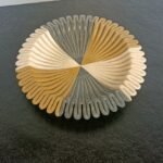 Bowl White Yellow and Black Marble Ruffle - View 6