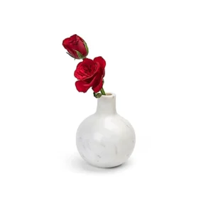 stone plus india pearl white marble bulb vase 6