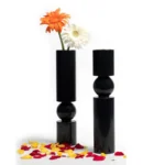 stone plus india black marble flower vase/ candle holder