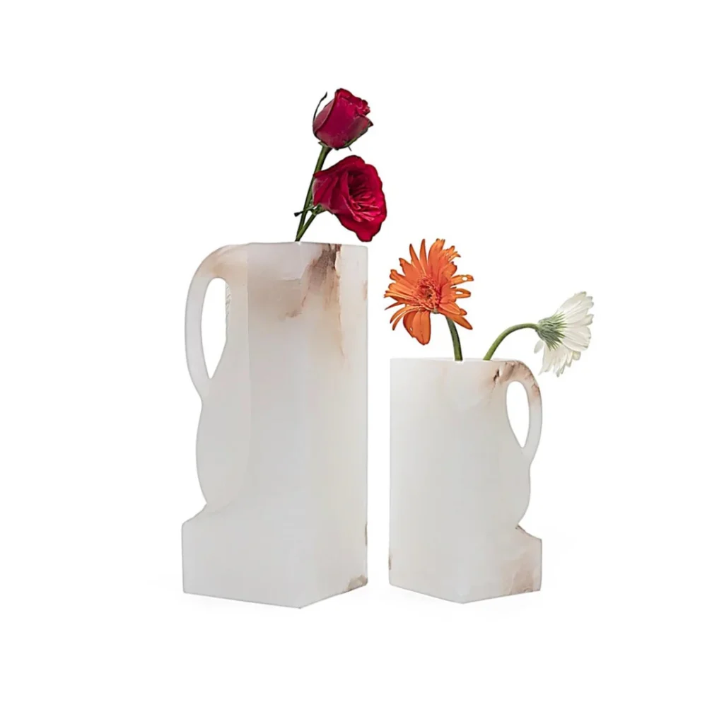 stone plus india jug alabaster flower vase