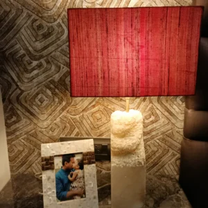 stone plus india white marble side table lamp
