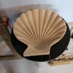 opulent homes pink marble platter shell shape