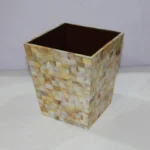 opulent homes yellow mother of pearl dustbin / planter 8