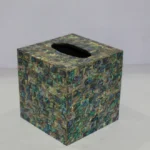 opulent homes green mother of pearl tissue box 666