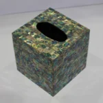 opulent homes green mother of pearl tissue box 666