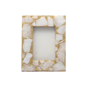 stone plus india white quartz with golden frame