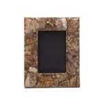 stone plus india petrified wood brown photo frame