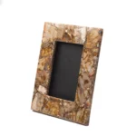 stone plus india petrified wood brown photo frame