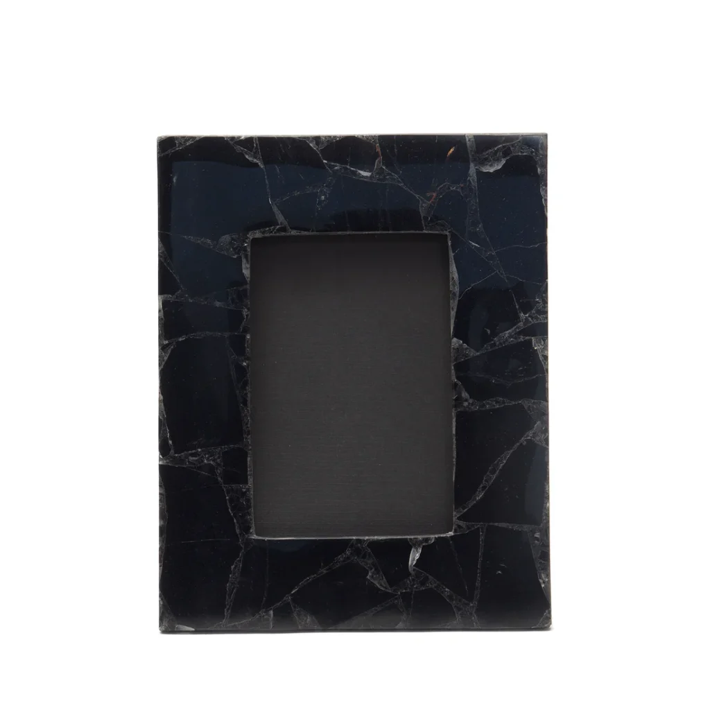 stone plus india black obsidian natural photo frame