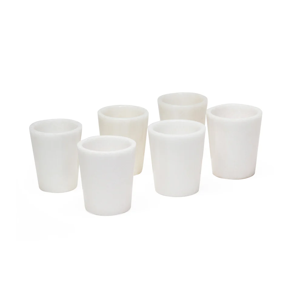 stone plus india white marble shot glasses set of 2