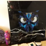 stone plus india marble inlay owl wall mural