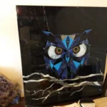 stone plus india marble inlay owl wall mural