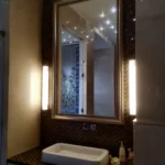 stone plus india golden and blue tigers eye herringbone bathroom design
