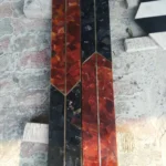 Marble Red Agate Brass Inlay Console - View 3