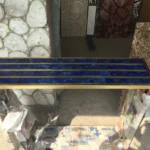 stone plus india lapiz console with brass inlay