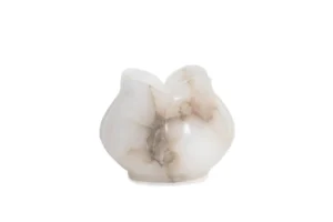opulent homes alabaster flower shape diya/ candle holder