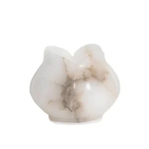 opulent homes alabaster flower shape diya/ candle holder