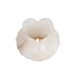 opulent homes alabaster flower shape diya/ candle holder