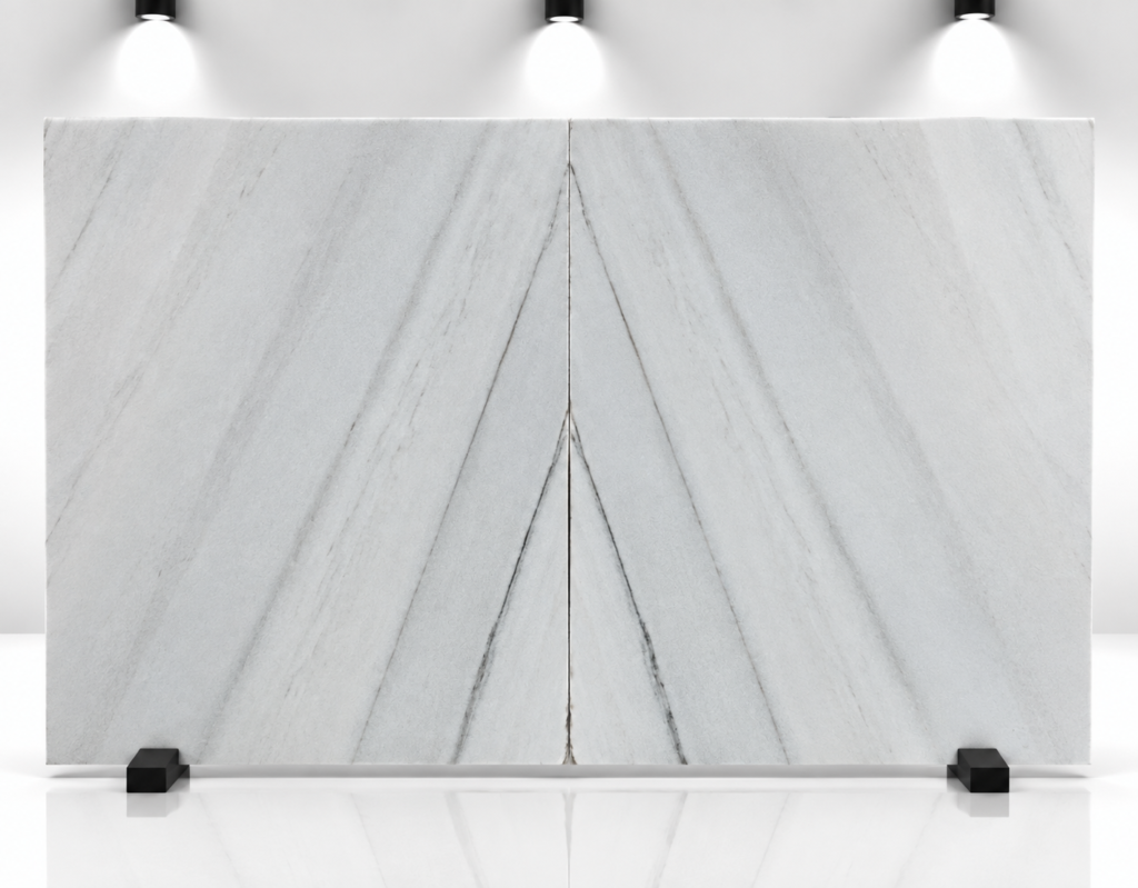 Lassa White Marble Bookmatch Slabs