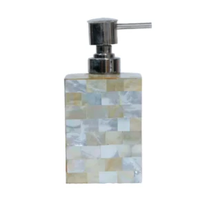 opulent homes yellow mother of pearl soap dispenser