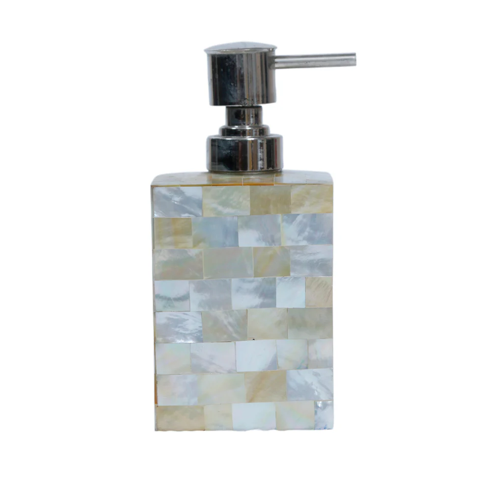 opulent homes yellow mother of pearl soap dispenser