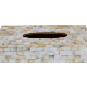 opulent homes yellow mother of pearl tissue box 1052